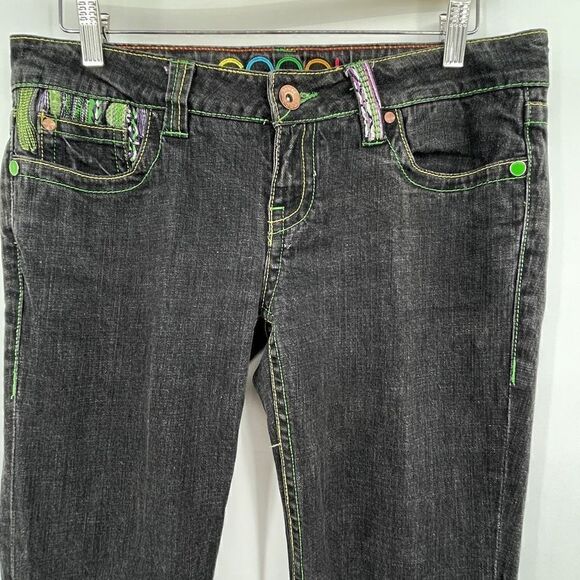 Coogi Dark Blue Australia Embroidered Boot Cut Denim Jeans Size 33.5 - Picture 2 of 12